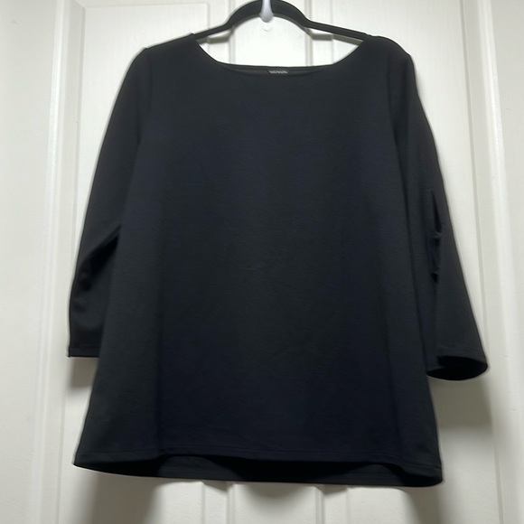 Ann Taylor Tops - ANN TAYLOR Split Sleeve Black Blouse Sz Large